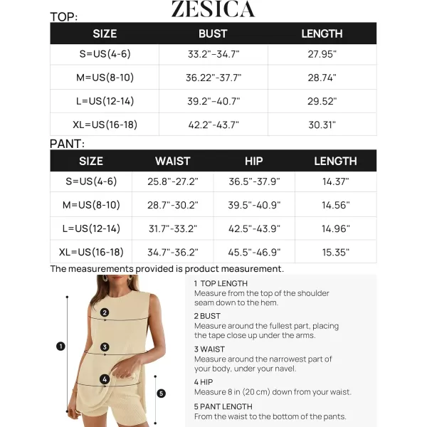 imageZESICA Womens Summer Two Piece Sweater Lounge Sets 2024 Casual Knit Trendy Tunic and Shorts OutfitsApricot