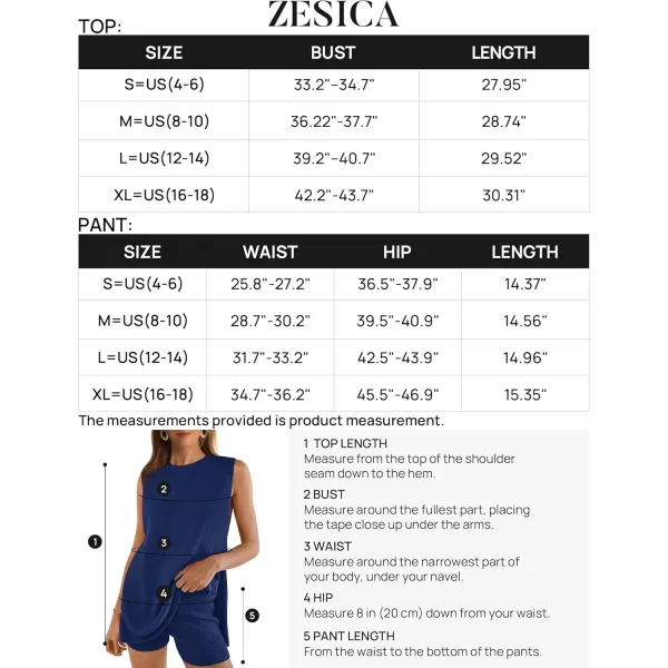 imageZESICA Womens Summer Two Piece Sweater Lounge Sets 2024 Casual Knit Trendy Tunic and Shorts OutfitsDark Blue
