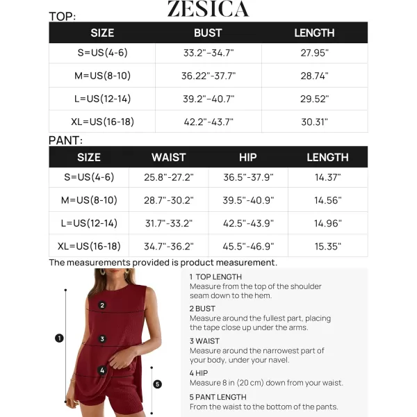imageZESICA Womens Summer Two Piece Sweater Lounge Sets 2024 Casual Knit Trendy Tunic and Shorts OutfitsWine