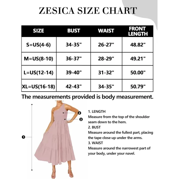imageZESICA Womens 2024 Bohemian Summer Floral Print One Shoulder Sleeveless Smocked Ruffle Tiered Beach Long Midi DressSolidpink