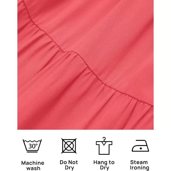 imageZESICA Womens 2024 Boho Summer Square Neck Puff Sleeve Off Shoulder Smocked Tiered Casual A Line Short Mini DressWatermelon