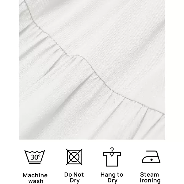 imageZESICA Womens 2024 Boho Summer Square Neck Puff Sleeve Off Shoulder Smocked Tiered Casual A Line Short Mini DressWhite