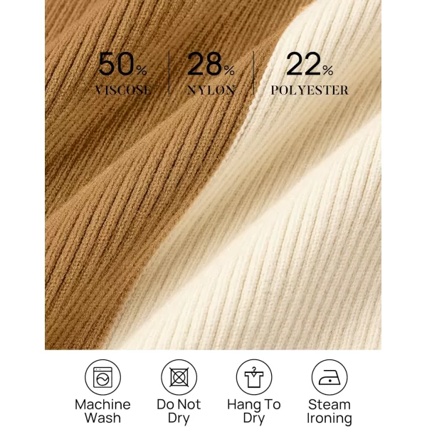 imageZESICA Womens 2024 Fall Ribbed Knit Sweater Dress Elegant Long Sleeve Crewneck Tie Waist Slim Fit Bodycon Midi DressesKhaki