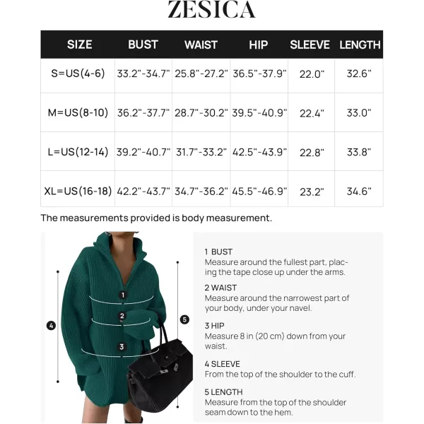 imageZESICA Womens 2024 Long Sleeve Mini Sweater Dress Fall Quarter Zip Ribbed Knit Oversized Pullover Jumper SweatersDarkgreen