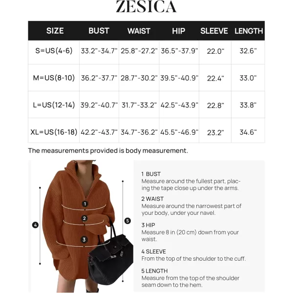 imageZESICA Womens 2024 Long Sleeve Mini Sweater Dress Fall Quarter Zip Ribbed Knit Oversized Pullover Jumper SweatersRust