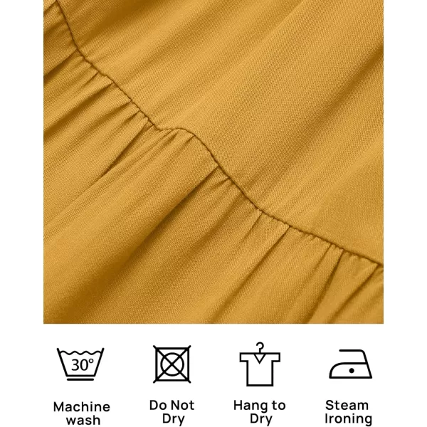 imageZESICA Womens 2024 Summer Casual Sleeveless Crew Neck Smocked High Waist Flowy Tiered A Line Midi DressGinger