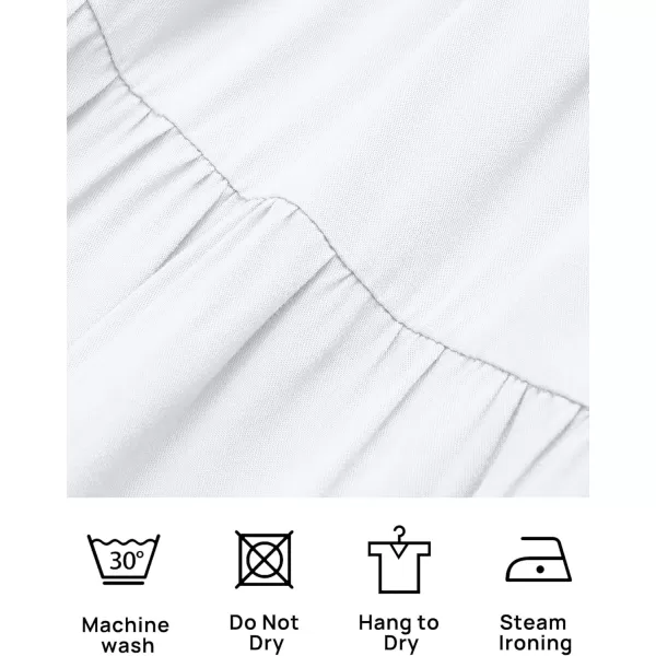 imageZESICA Womens 2024 Summer Casual Sleeveless Crew Neck Smocked High Waist Flowy Tiered A Line Midi DressWhite
