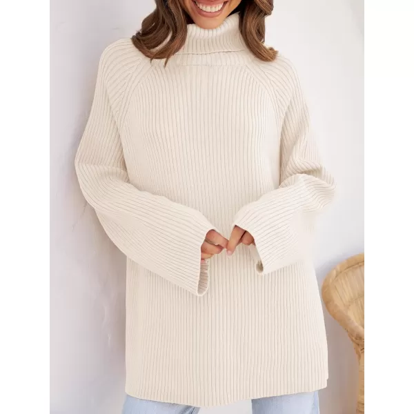 imageZESICA Womens 2024 Winter Sweaters Oversized Turtleneck Long Sleeve Chunky Knitted Pullover Sweater Jumper TopsApricot