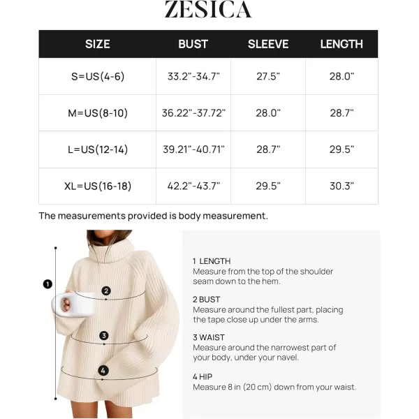 imageZESICA Womens 2024 Winter Sweaters Oversized Turtleneck Long Sleeve Chunky Knitted Pullover Sweater Jumper TopsApricot
