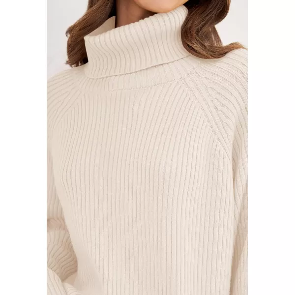 imageZESICA Womens 2024 Winter Sweaters Oversized Turtleneck Long Sleeve Chunky Knitted Pullover Sweater Jumper TopsApricot
