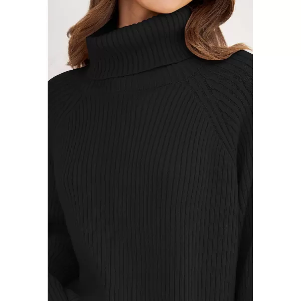 imageZESICA Womens 2024 Winter Sweaters Oversized Turtleneck Long Sleeve Chunky Knitted Pullover Sweater Jumper TopsBlack