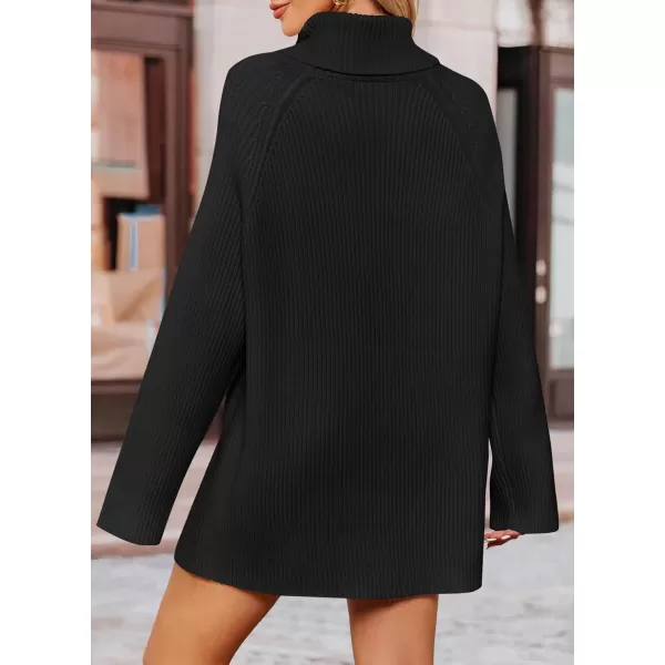 imageZESICA Womens 2024 Winter Sweaters Oversized Turtleneck Long Sleeve Chunky Knitted Pullover Sweater Jumper TopsBlack