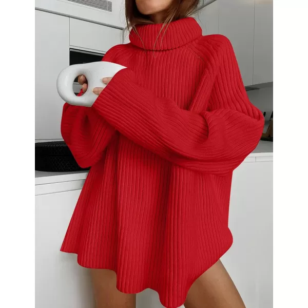 imageZESICA Womens 2024 Winter Sweaters Oversized Turtleneck Long Sleeve Chunky Knitted Pullover Sweater Jumper TopsFirered