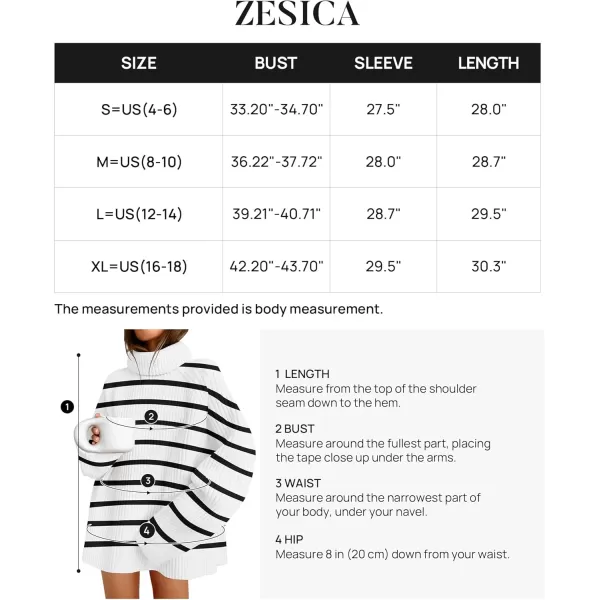imageZESICA Womens 2024 Winter Sweaters Oversized Turtleneck Long Sleeve Chunky Knitted Pullover Sweater Jumper TopsIvory