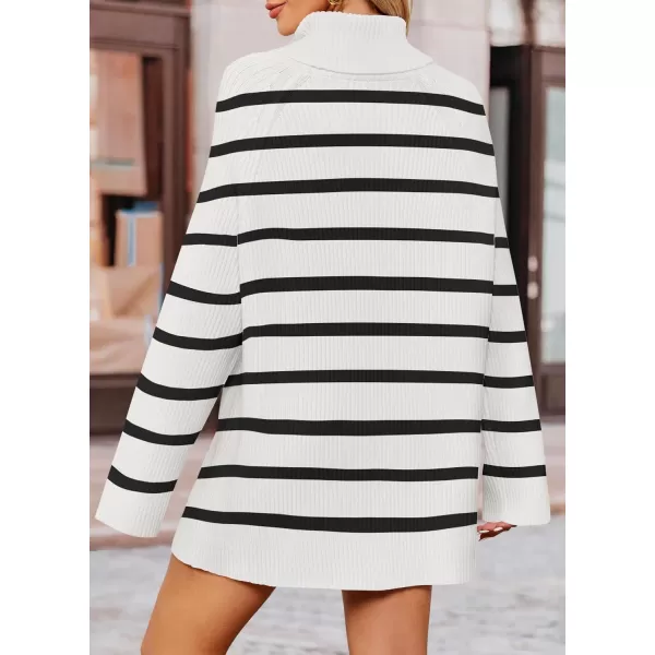 imageZESICA Womens 2024 Winter Sweaters Oversized Turtleneck Long Sleeve Chunky Knitted Pullover Sweater Jumper TopsIvory