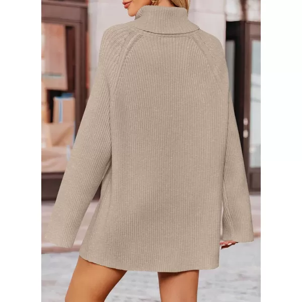 imageZESICA Womens 2024 Winter Sweaters Oversized Turtleneck Long Sleeve Chunky Knitted Pullover Sweater Jumper TopsOatmeal