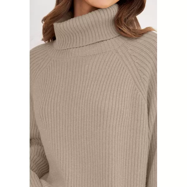 imageZESICA Womens 2024 Winter Sweaters Oversized Turtleneck Long Sleeve Chunky Knitted Pullover Sweater Jumper TopsOatmeal