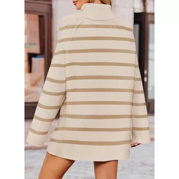 imageZESICA Womens 2024 Winter Sweaters Oversized Turtleneck Long Sleeve Chunky Knitted Pullover Sweater Jumper TopsSand