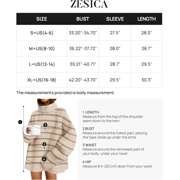 imageZESICA Womens 2024 Winter Sweaters Oversized Turtleneck Long Sleeve Chunky Knitted Pullover Sweater Jumper TopsSand