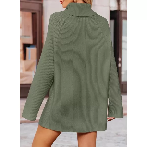 imageZESICA Womens 2024 Winter Sweaters Oversized Turtleneck Long Sleeve Chunky Knitted Pullover Sweater Jumper TopsTurquoise