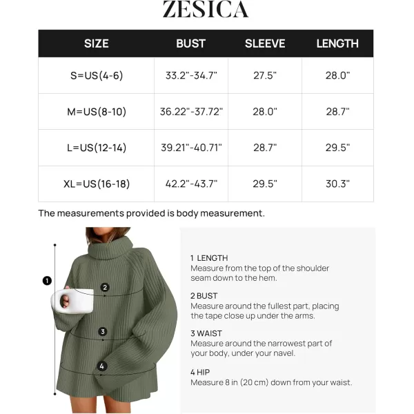 imageZESICA Womens 2024 Winter Sweaters Oversized Turtleneck Long Sleeve Chunky Knitted Pullover Sweater Jumper TopsTurquoise