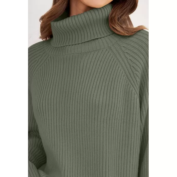 imageZESICA Womens 2024 Winter Sweaters Oversized Turtleneck Long Sleeve Chunky Knitted Pullover Sweater Jumper TopsTurquoise