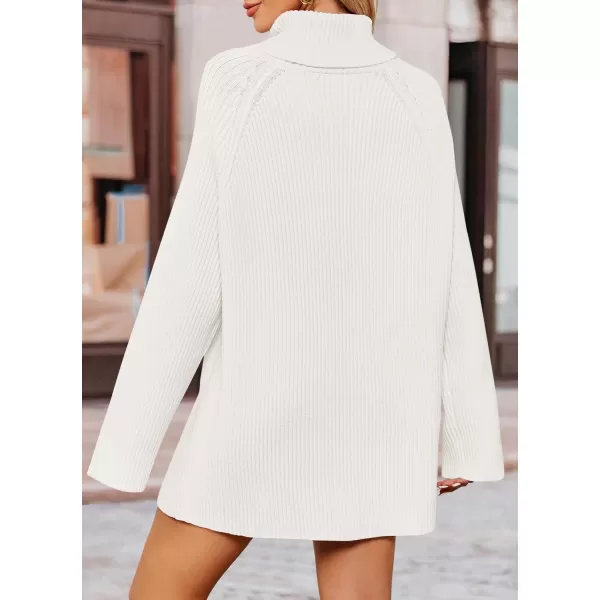 imageZESICA Womens 2024 Winter Sweaters Oversized Turtleneck Long Sleeve Chunky Knitted Pullover Sweater Jumper TopsWhite