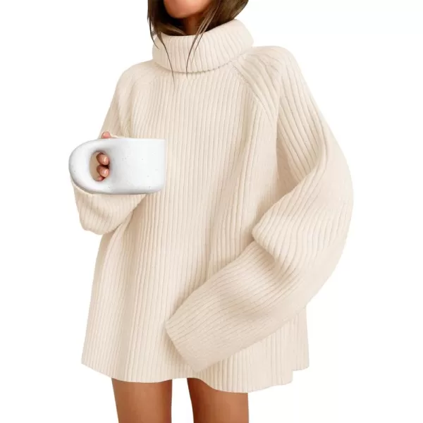 imageZESICA Womens 2024 Winter Sweaters Oversized Turtleneck Long Sleeve Chunky Knitted Pullover Sweater Jumper TopsApricot