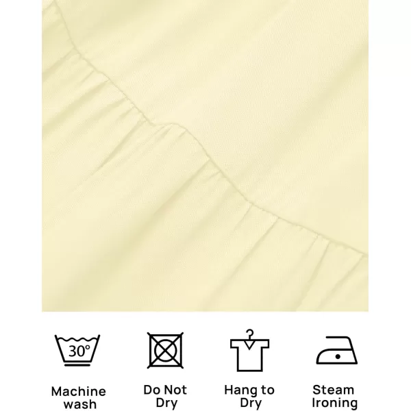 imageZESICA Womens 2024 Sexy Boho Off Shoulder Puff Short Sleeve High Waist Ruffled Flowy A Line Beach Party Midi DressLightyellow