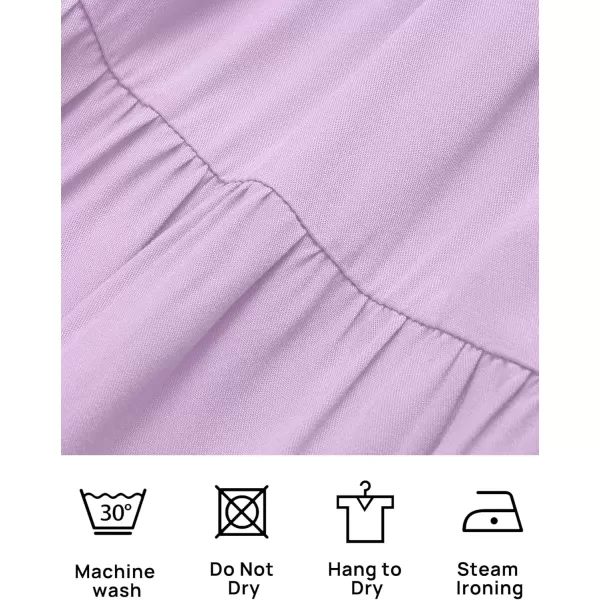 imageZESICA Womens 2024 Sexy Boho Off Shoulder Puff Short Sleeve High Waist Ruffled Flowy A Line Beach Party Midi DressPurple