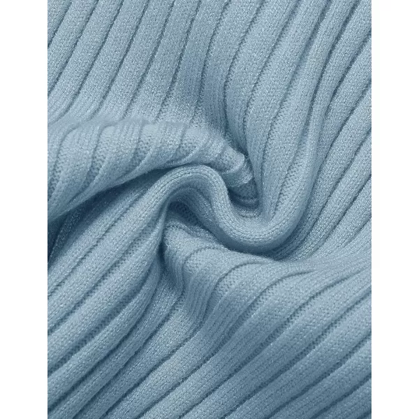 imageZESICA Womens 2024 Short Sleeve Square Neck T Shirts Slim Fitted Summer Ribbed Knit Basic Casual Tee TopsLightblue