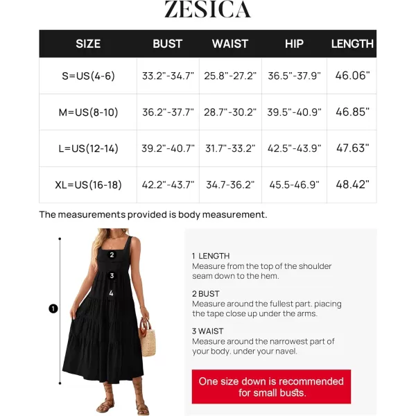 imageZESICA Womens 2024 Summer Sleeveless Dress Casual Backless Loose Flowy Tiered Sundress Beach Cover up Tank DressesBlack