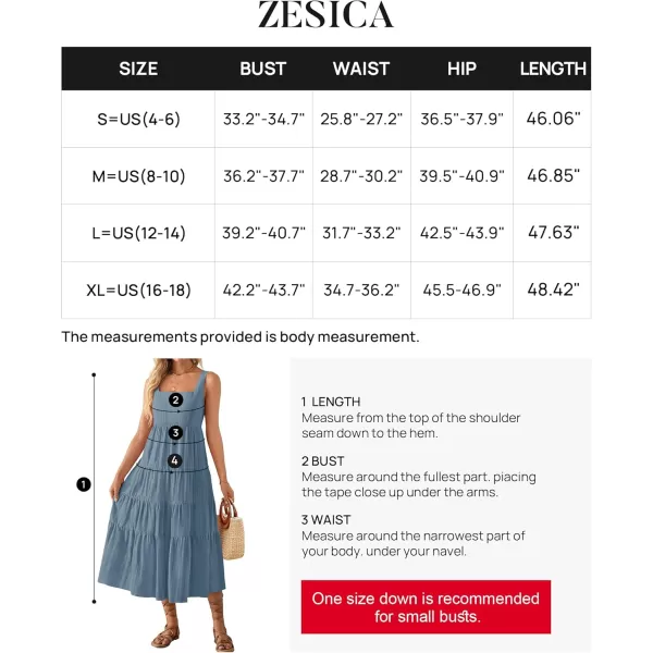 imageZESICA Womens 2024 Summer Sleeveless Dress Casual Backless Loose Flowy Tiered Sundress Beach Cover up Tank DressesDusty Blue