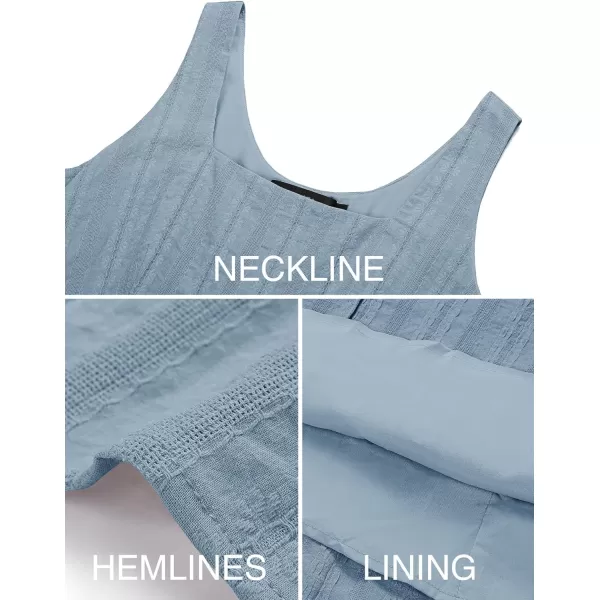 imageZESICA Womens 2024 Summer Sleeveless Dress Casual Backless Loose Flowy Tiered Sundress Beach Cover up Tank DressesDusty Blue
