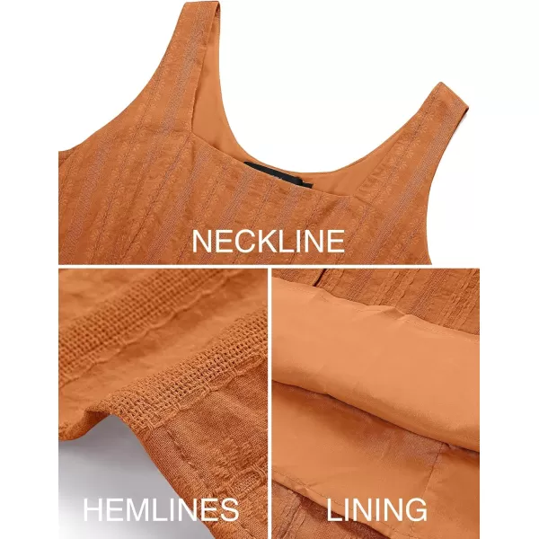 imageZESICA Womens 2024 Summer Sleeveless Dress Casual Backless Loose Flowy Tiered Sundress Beach Cover up Tank DressesOrange