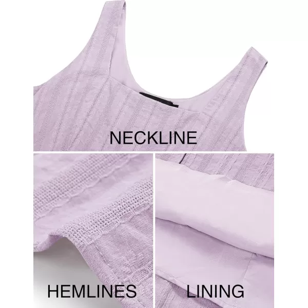 imageZESICA Womens 2024 Summer Sleeveless Dress Casual Backless Loose Flowy Tiered Sundress Beach Cover up Tank DressesPurple