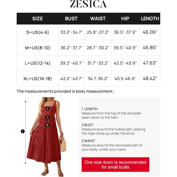 imageZESICA Womens 2024 Summer Sleeveless Dress Casual Backless Loose Flowy Tiered Sundress Beach Cover up Tank DressesRed