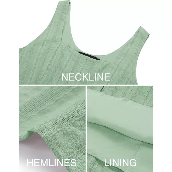 imageZESICA Womens 2024 Summer Sleeveless Dress Casual Backless Loose Flowy Tiered Sundress Beach Cover up Tank DressesSage Green