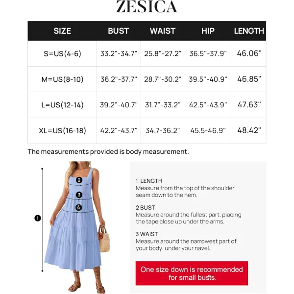 imageZESICA Womens 2024 Summer Sleeveless Dress Casual Backless Loose Flowy Tiered Sundress Beach Cover up Tank DressesSky