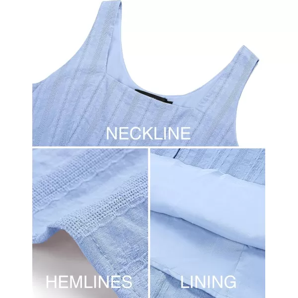 imageZESICA Womens 2024 Summer Sleeveless Dress Casual Backless Loose Flowy Tiered Sundress Beach Cover up Tank DressesSky