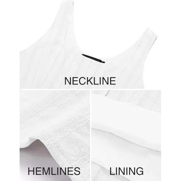 imageZESICA Womens 2024 Summer Sleeveless Dress Casual Backless Loose Flowy Tiered Sundress Beach Cover up Tank DressesWhite
