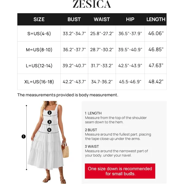 imageZESICA Womens 2024 Summer Sleeveless Dress Casual Backless Loose Flowy Tiered Sundress Beach Cover up Tank DressesWhite