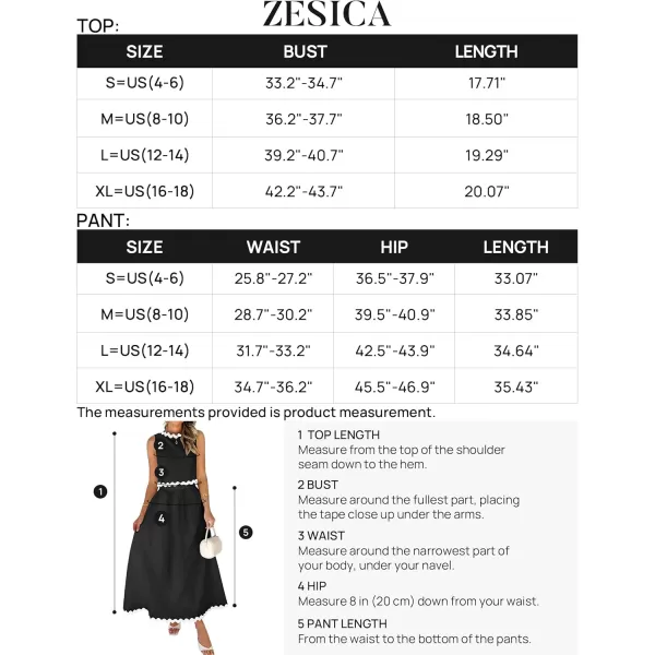 imageZESICA Womens 2024 Summer Two Piece Outfits Casual Sleeveless Tank Top and A Line Flowy Maxi Skirt Sets Vacation OutfitBlack