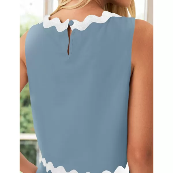 imageZESICA Womens 2024 Summer Two Piece Outfits Casual Sleeveless Tank Top and A Line Flowy Maxi Skirt Sets Vacation OutfitBlue
