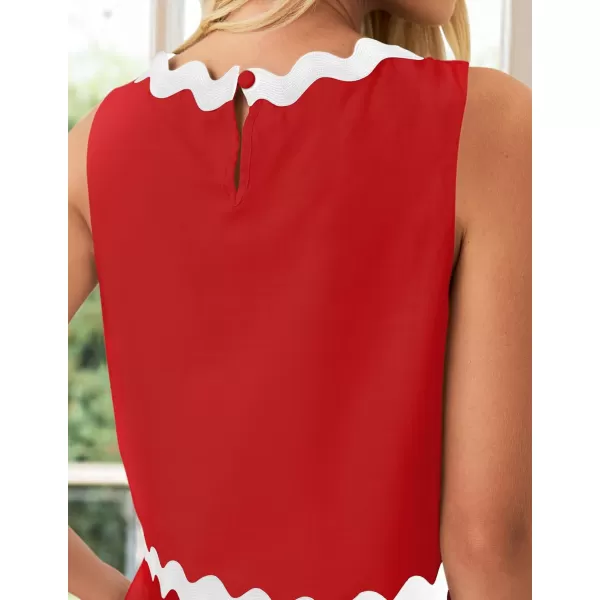 imageZESICA Womens 2024 Summer Two Piece Outfits Casual Sleeveless Tank Top and A Line Flowy Maxi Skirt Sets Vacation OutfitRed