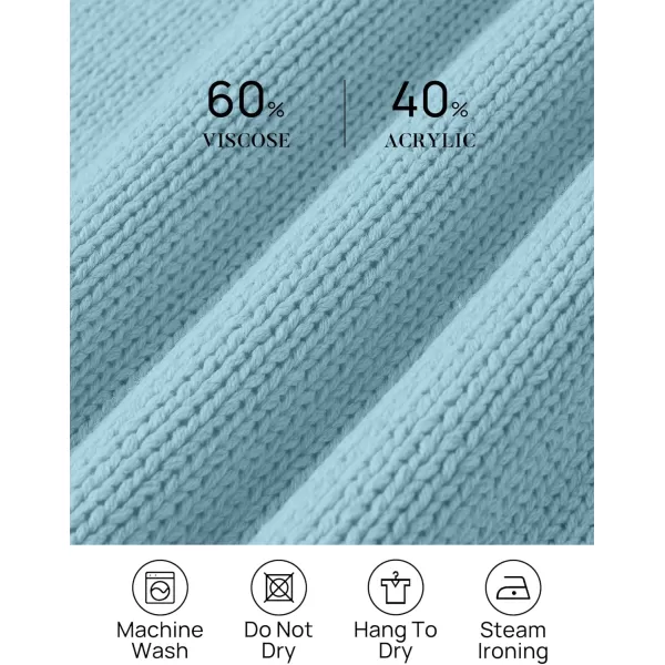 imageZESICA Womens Casual Long Sleeve Crew Neck Pullover 2024 Fall Ribbed Knit Loose Contrast Color Sweater TopsBlue