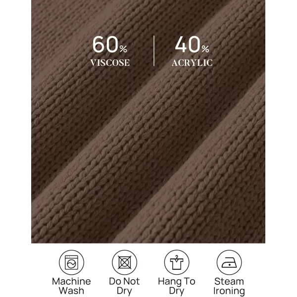 imageZESICA Womens Casual Long Sleeve Crew Neck Pullover 2024 Fall Ribbed Knit Loose Contrast Color Sweater TopsBrown