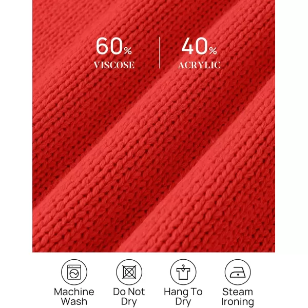imageZESICA Womens Casual Long Sleeve Crew Neck Pullover 2024 Fall Ribbed Knit Loose Contrast Color Sweater TopsRed