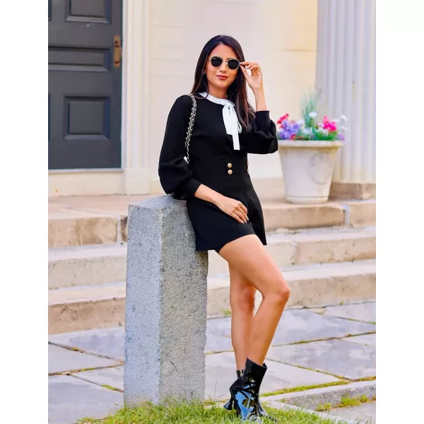 imageZESICA Womens Fall Winter Cardigan Sweaters Long Lantern Sleeve Open Front Button Down Comfy Knitted Outerwear CoatBlack