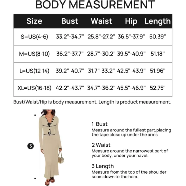 imageZESICA Womens Long Sleeve Sweater Dress 2024 Fall V Neck Ribbed Knit Casual Formal Cocktail Bodycon Maxi DressesApricot